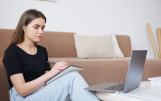 Young woman studying using effective study habits